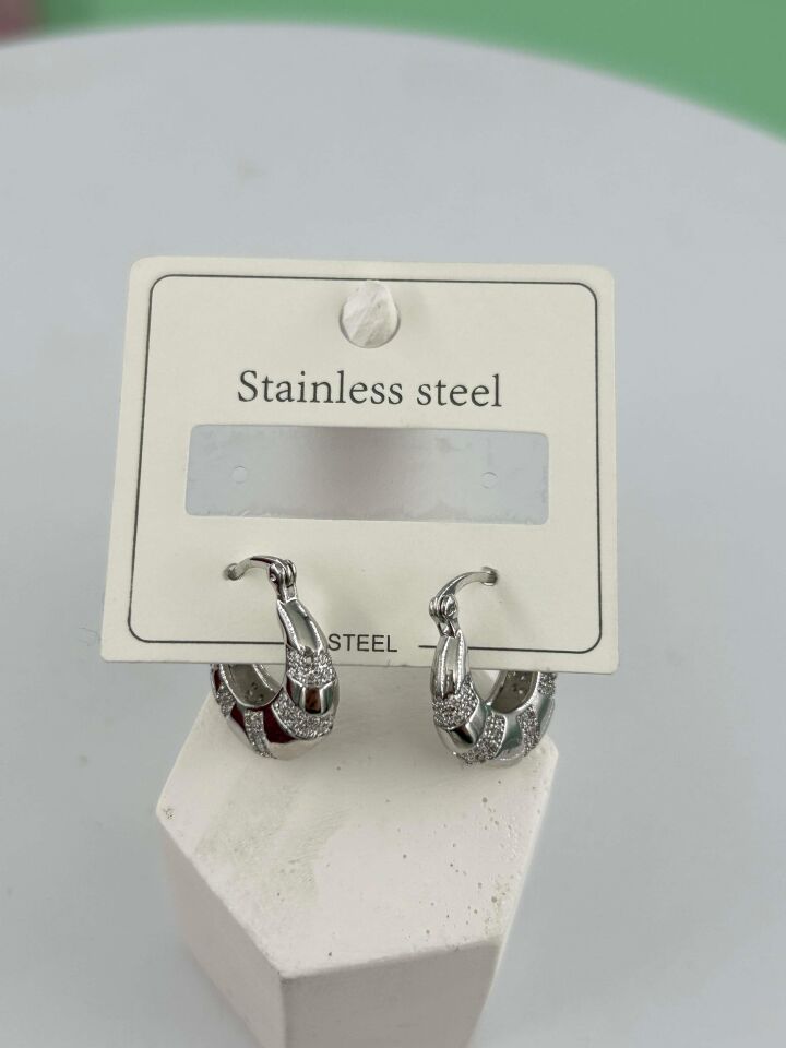 Çelik Silver Küpe// KÜPE-3257