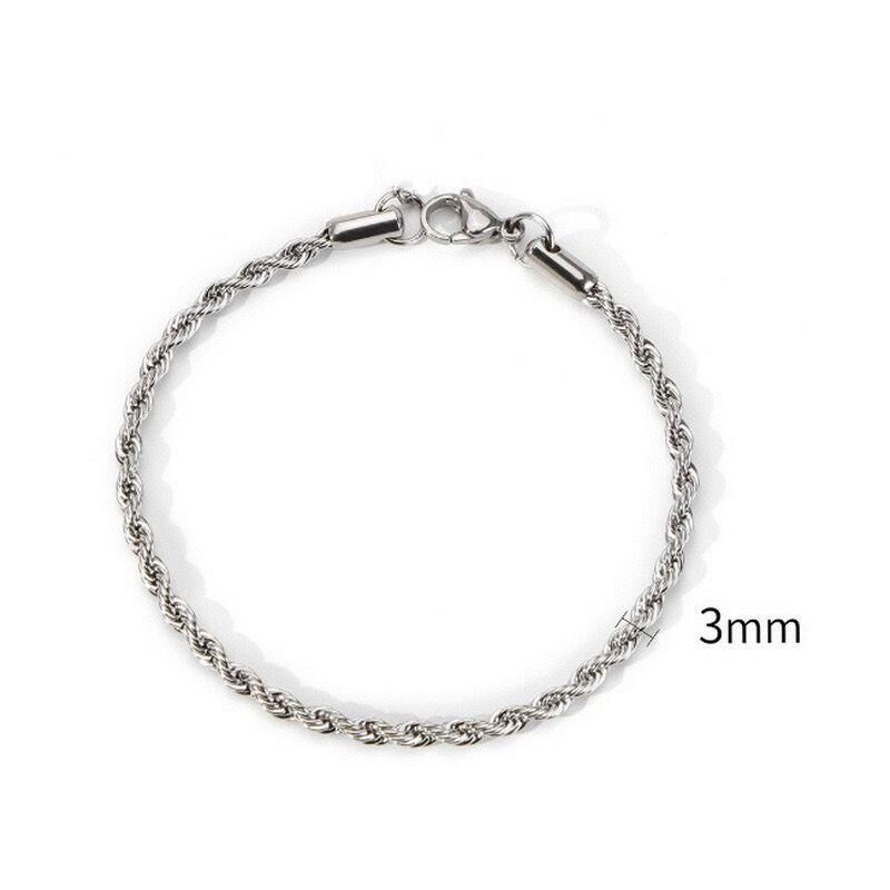 Çelik Silver Halat Bileklik 3 mm  // BİLEK-1510